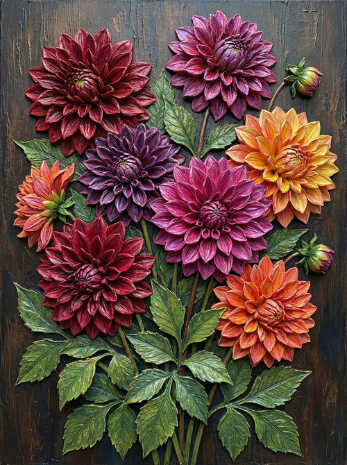 Velvet Dahlia Bloom (Diamond Painting)