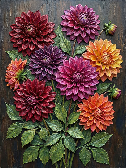 Velvet Dahlia Bloom (Diamond Painting)
