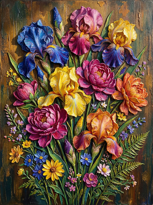 Rustic Iris Bloom (Diamond Painting)