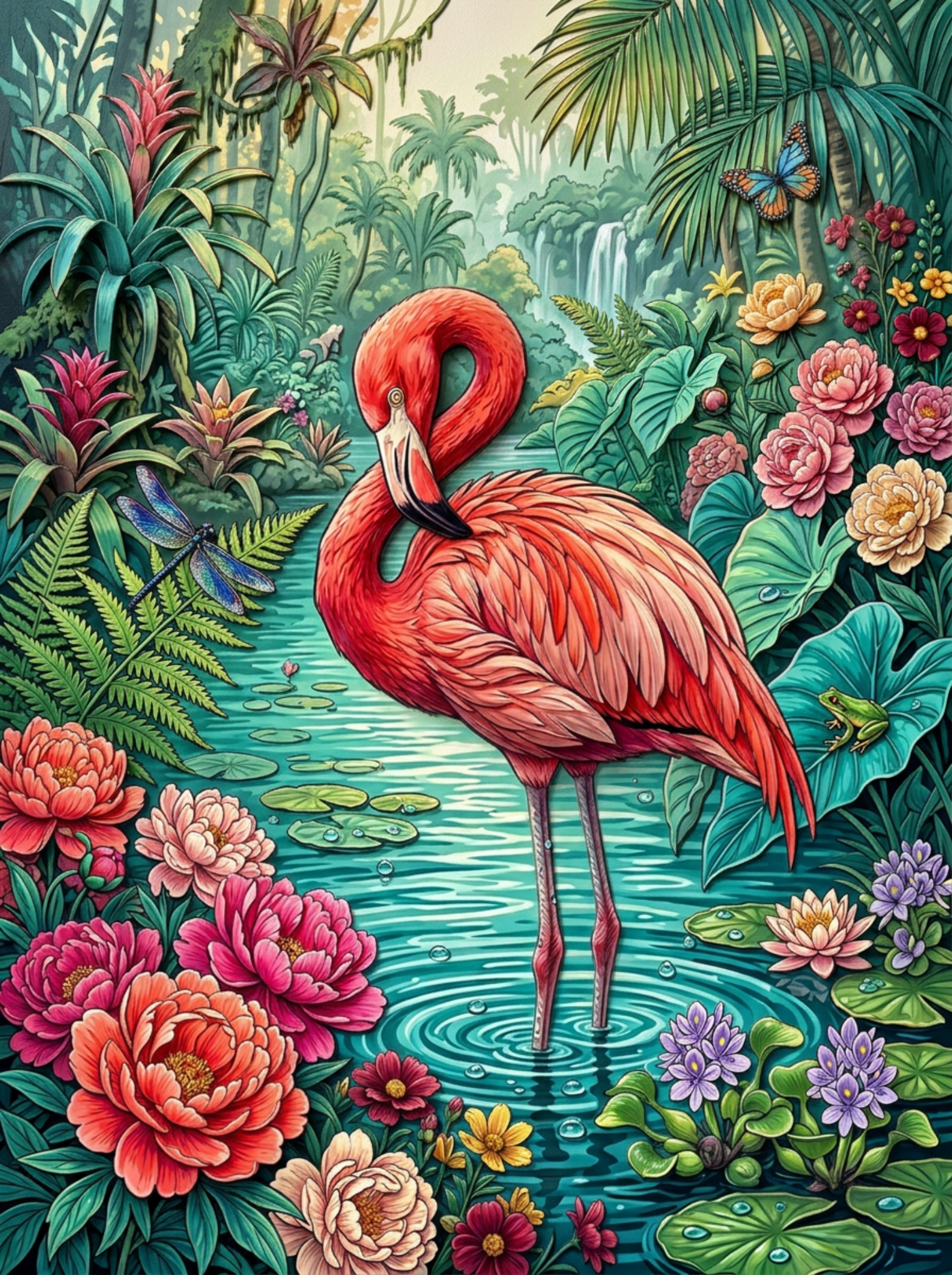 Tropical Blush Lagoon (Diamond Painting) Diamond Painting kit