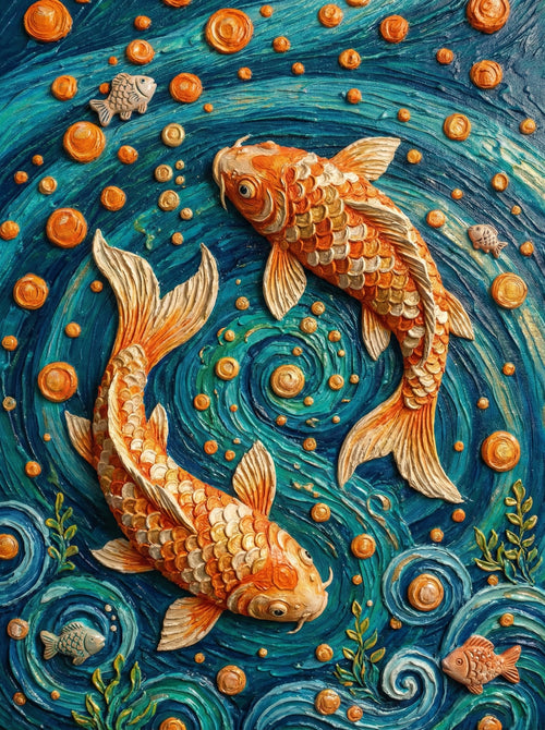 Golden Koi Constellation (Diamond Painting) Diamond Painting kit
