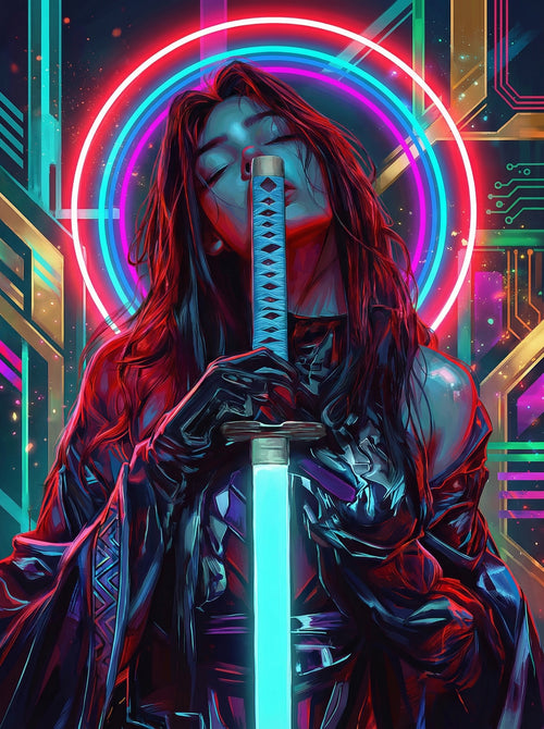 Cyber Neon Warrior (Diamond Painting) Diamond Painting kit