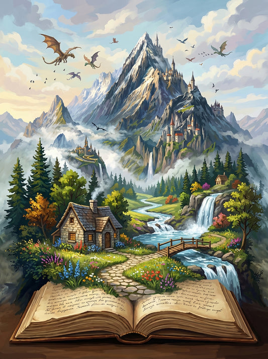 Storybook Mountain Kingdom (100 Color Diamond Painting)