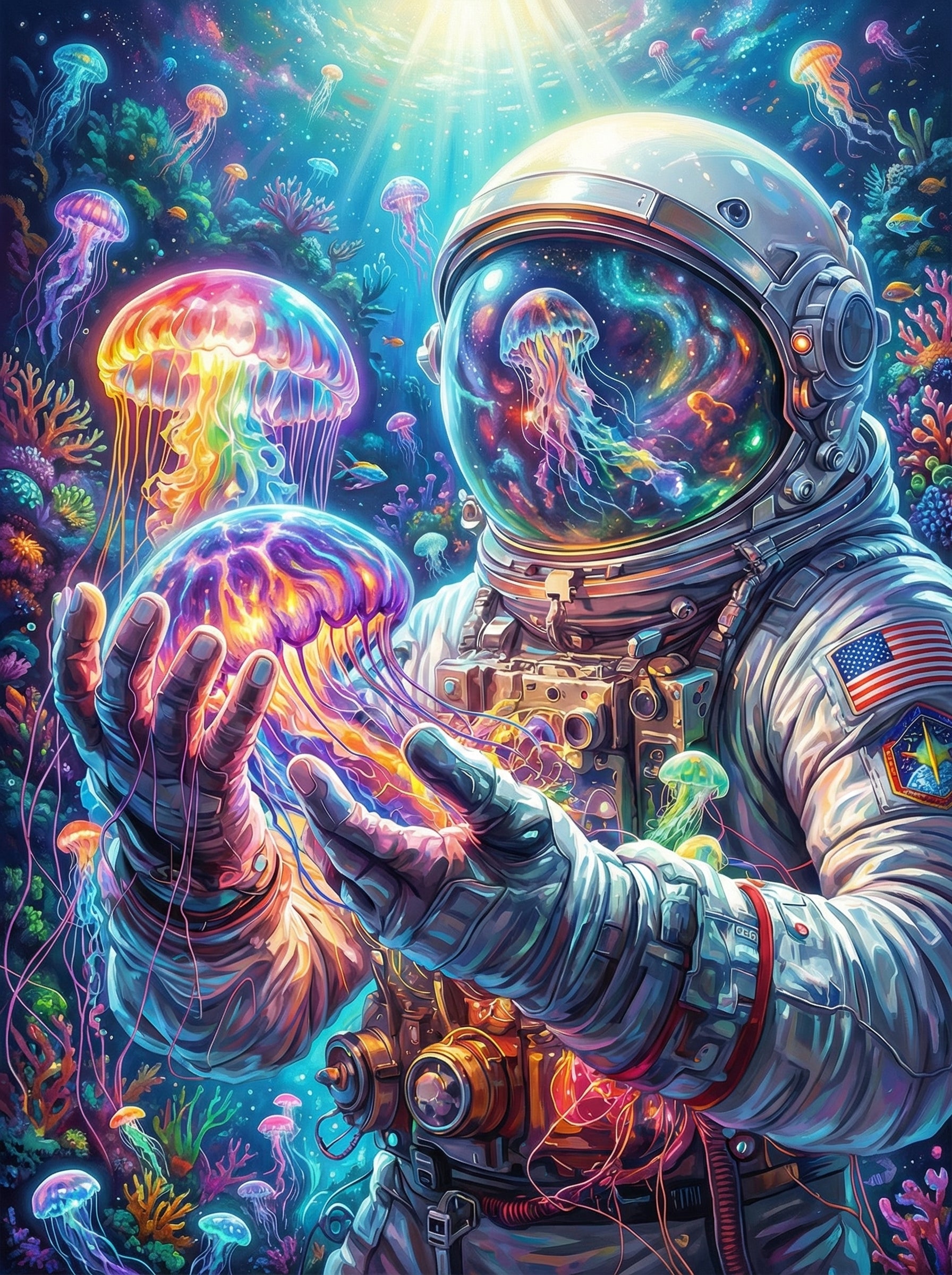 Cosmic Jellyfish Explorer (100 Color Diamond Painting)