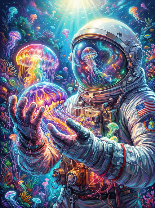 Cosmic Jellyfish Explorer (100 Color Diamond Painting)