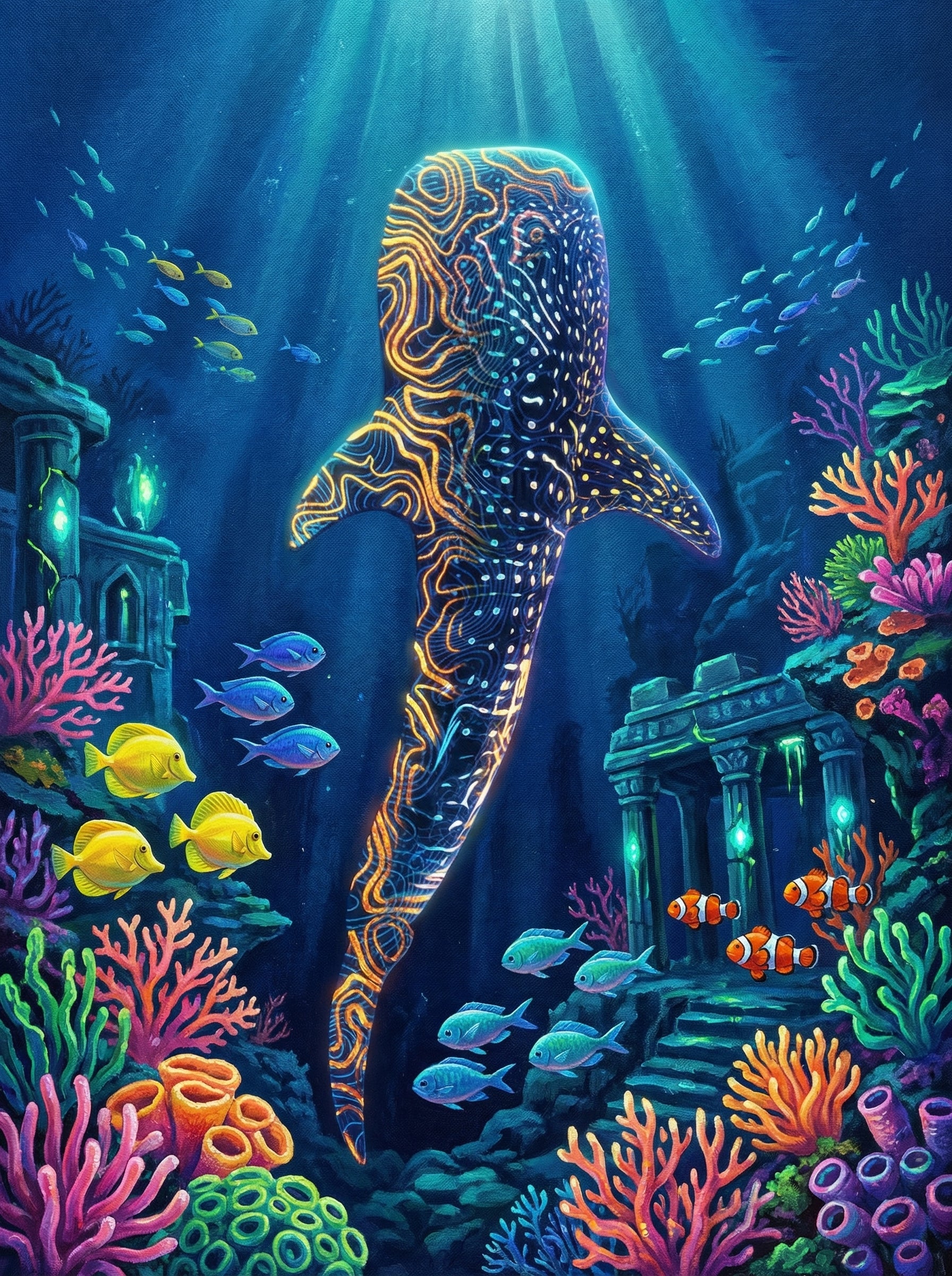 Luminous Reef Guardian (100 Color Diamond Painting)