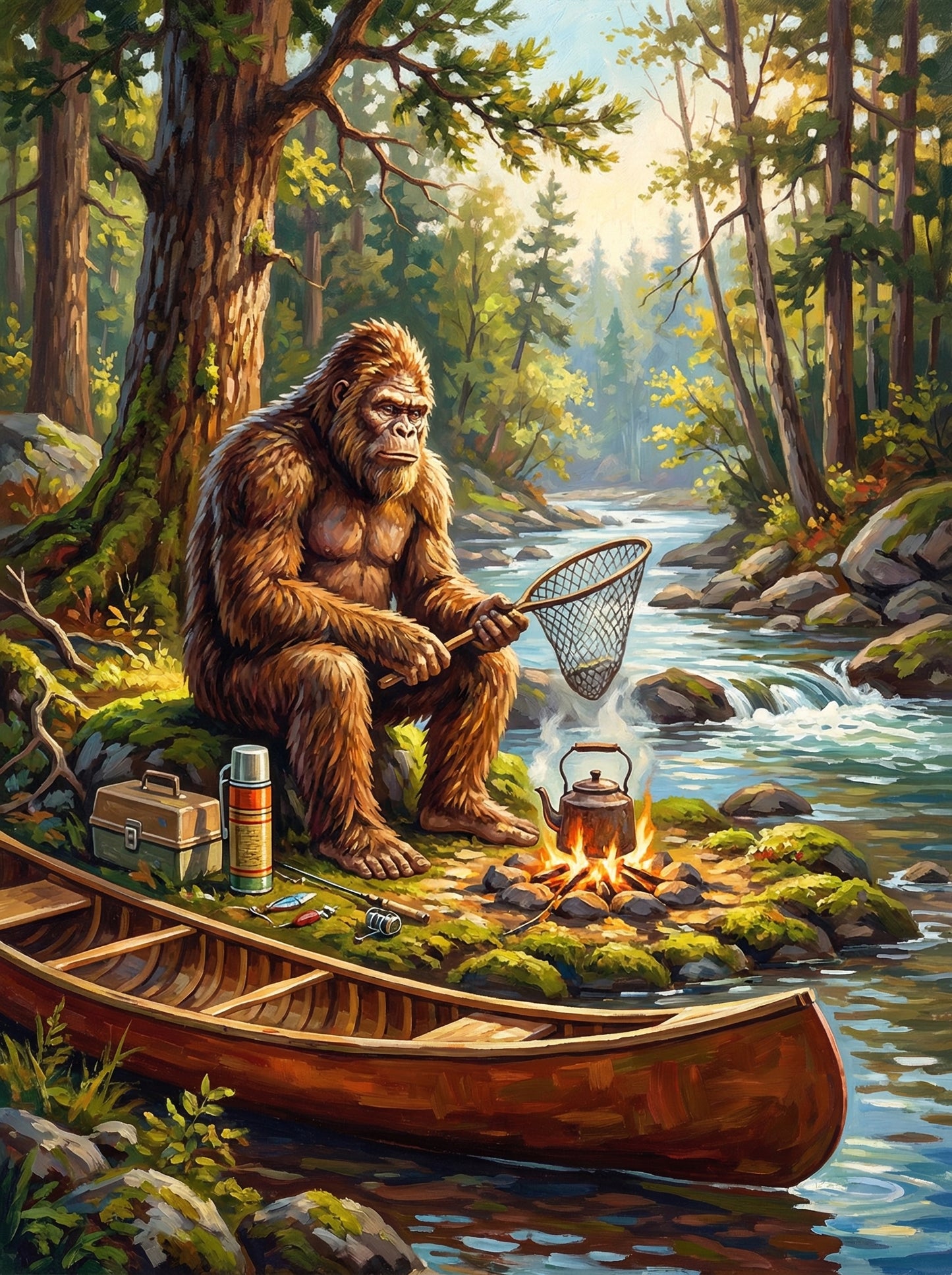 Sasquatch Riverside Camp (100 Color Diamond Painting)