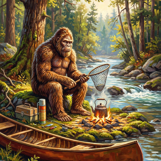 Sasquatch Riverside Camp (100 Color Diamond Painting) Diamond Painting kit