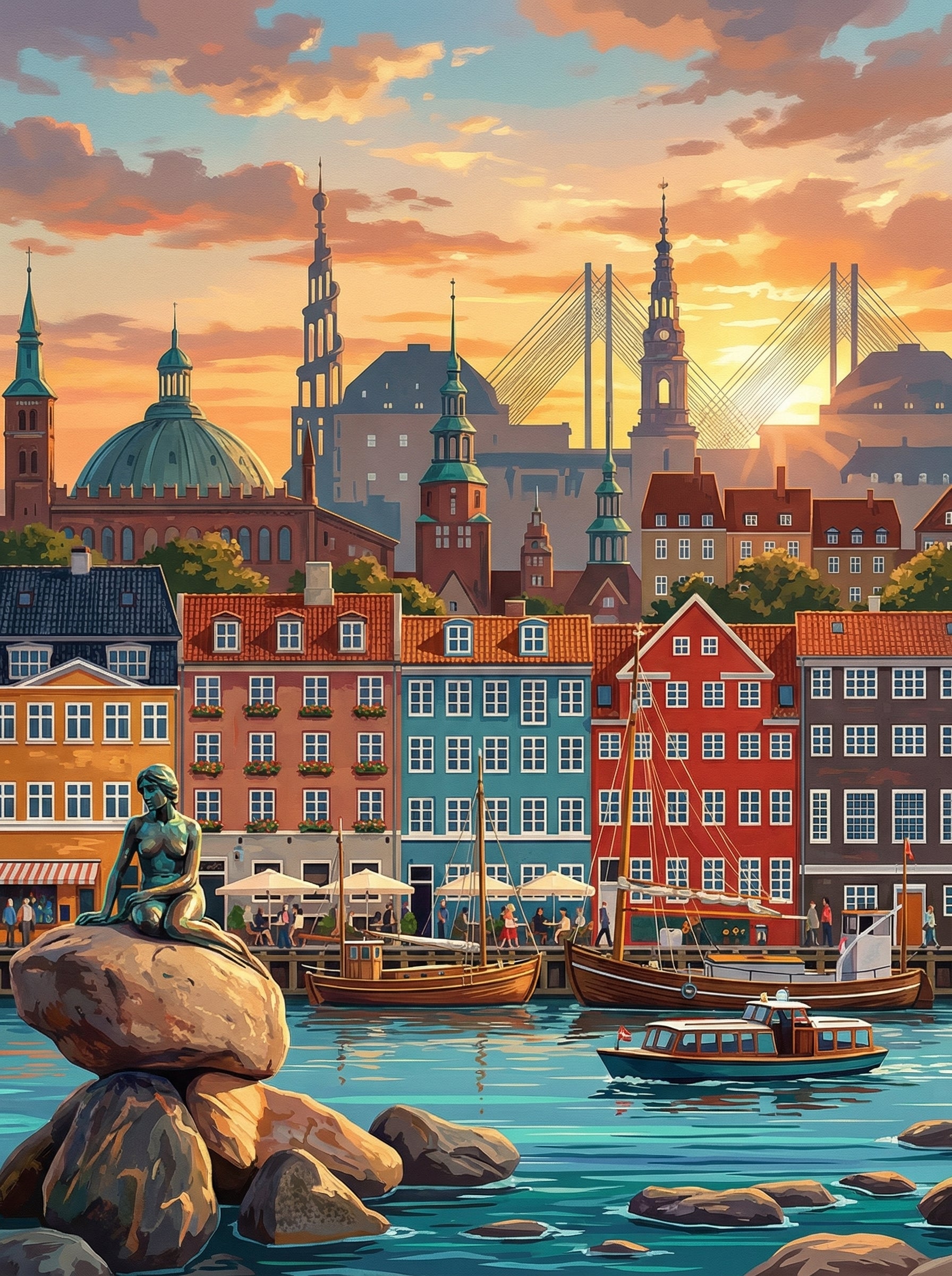 Copenhagen Harbor Sunset (Diamond Painting) Diamond Painting kit