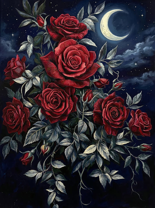 Midnight Velvet Roses (Diamond Painting)