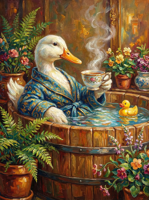 Duck Tea Retreat (100 Color Diamond Painting)