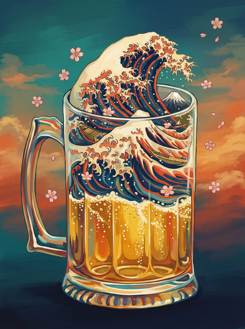 Great Wave Golden Brew (Diamond Painting) Diamond Painting kit