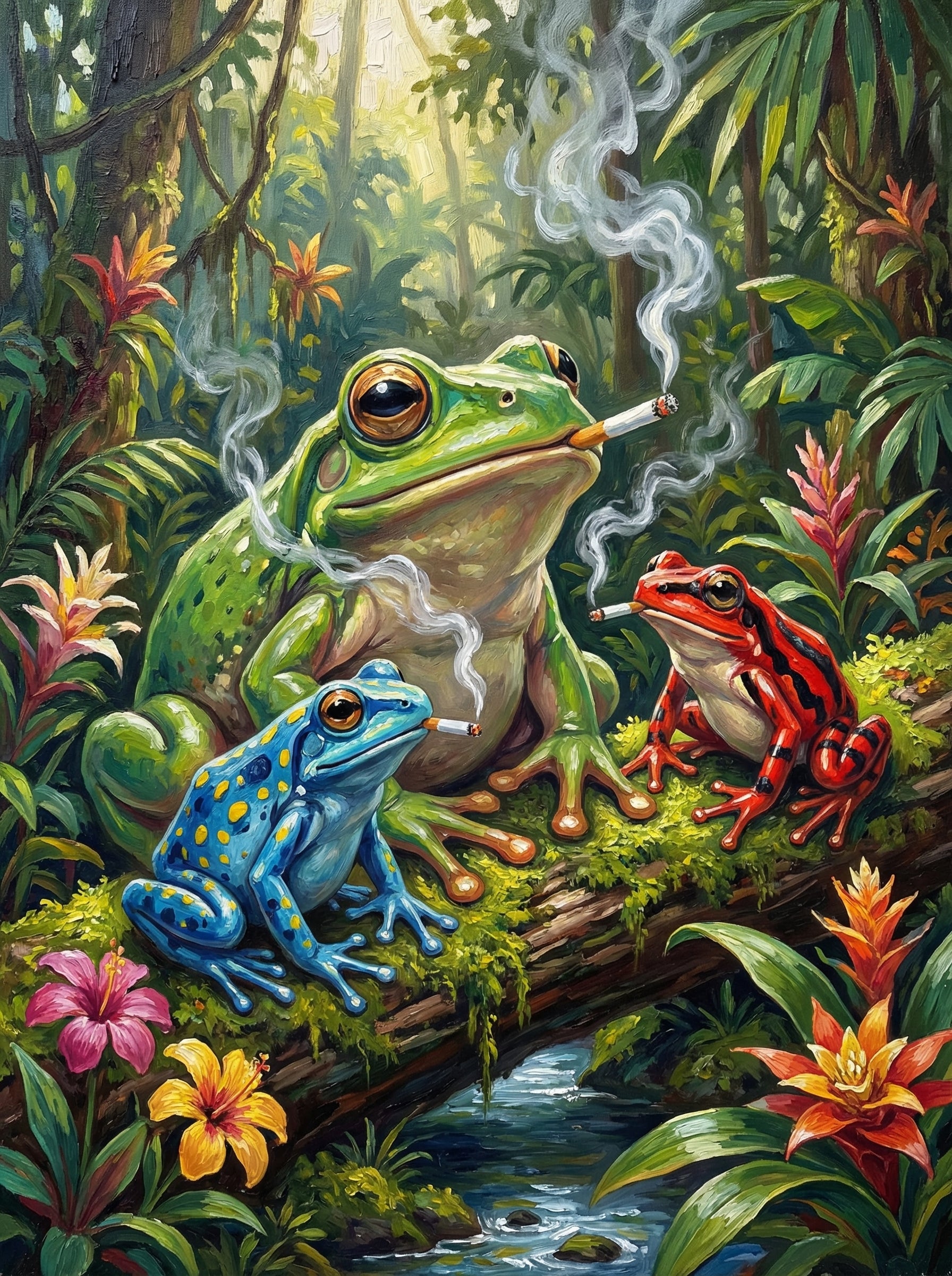 Rebel Frogs Jungle Break (100 Color Diamond Painting)