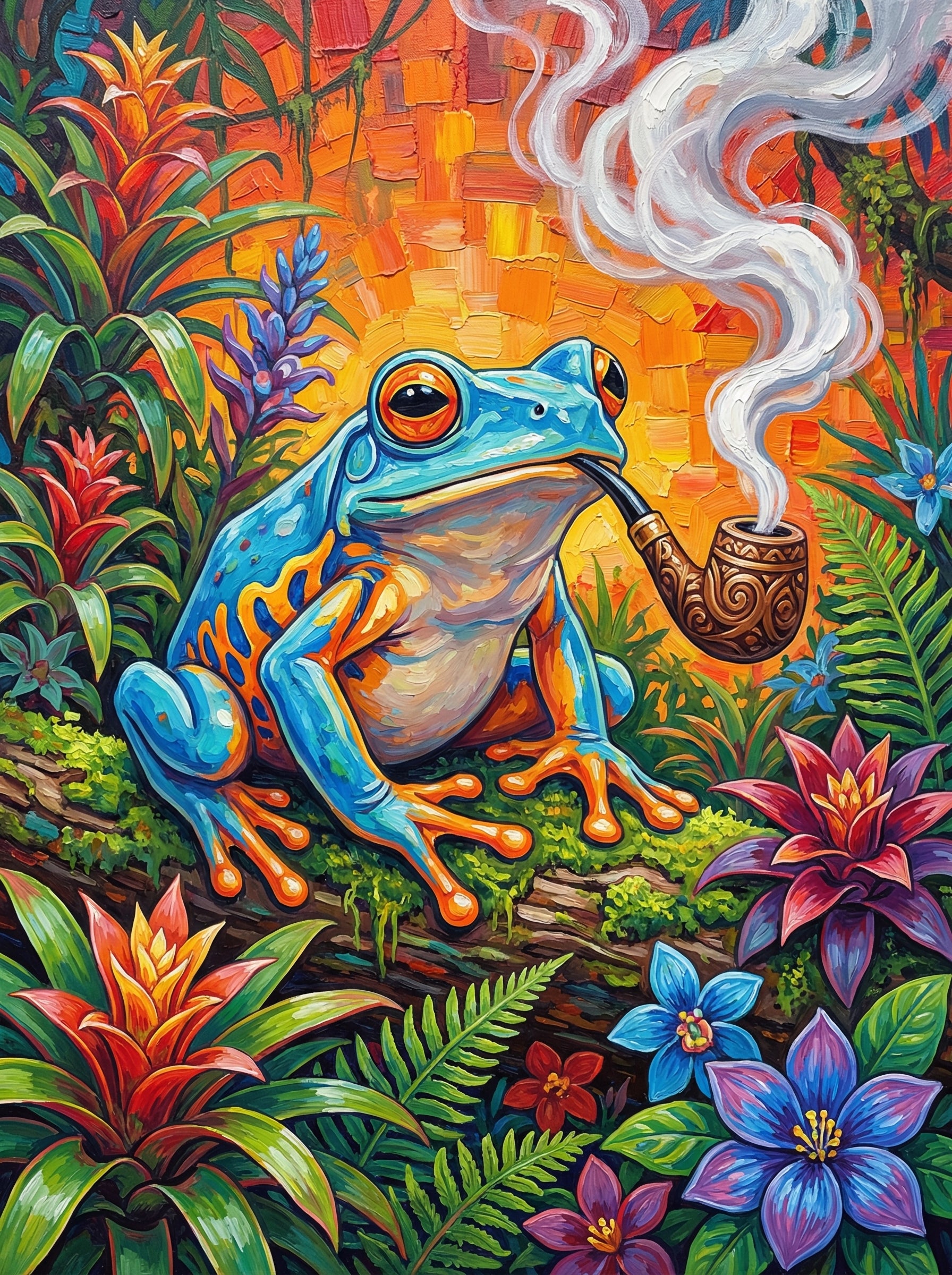 Tropical Frog Pipe Dream (100 Color Diamond Painting) Diamond Painting kit