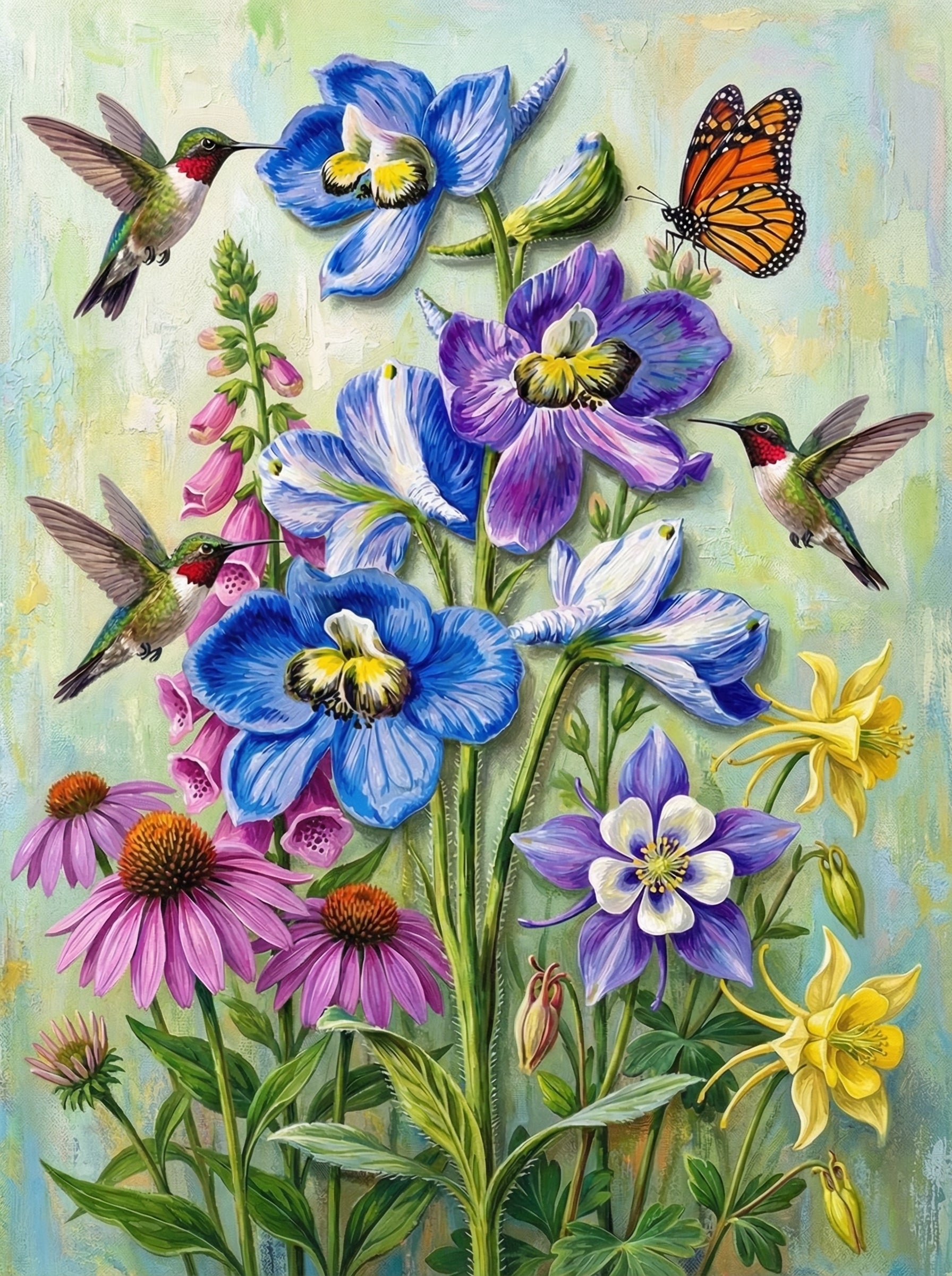 Hummingbird Garden Symphony (Diamond Painting)