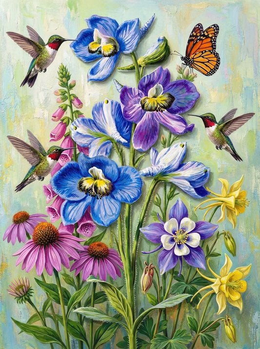 Hummingbird Garden Symphony (Diamond Painting)