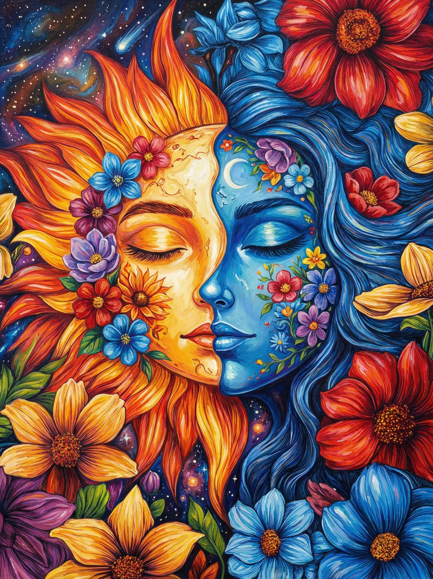 Sun and Moon Harmony (100 Color Diamond Painting)