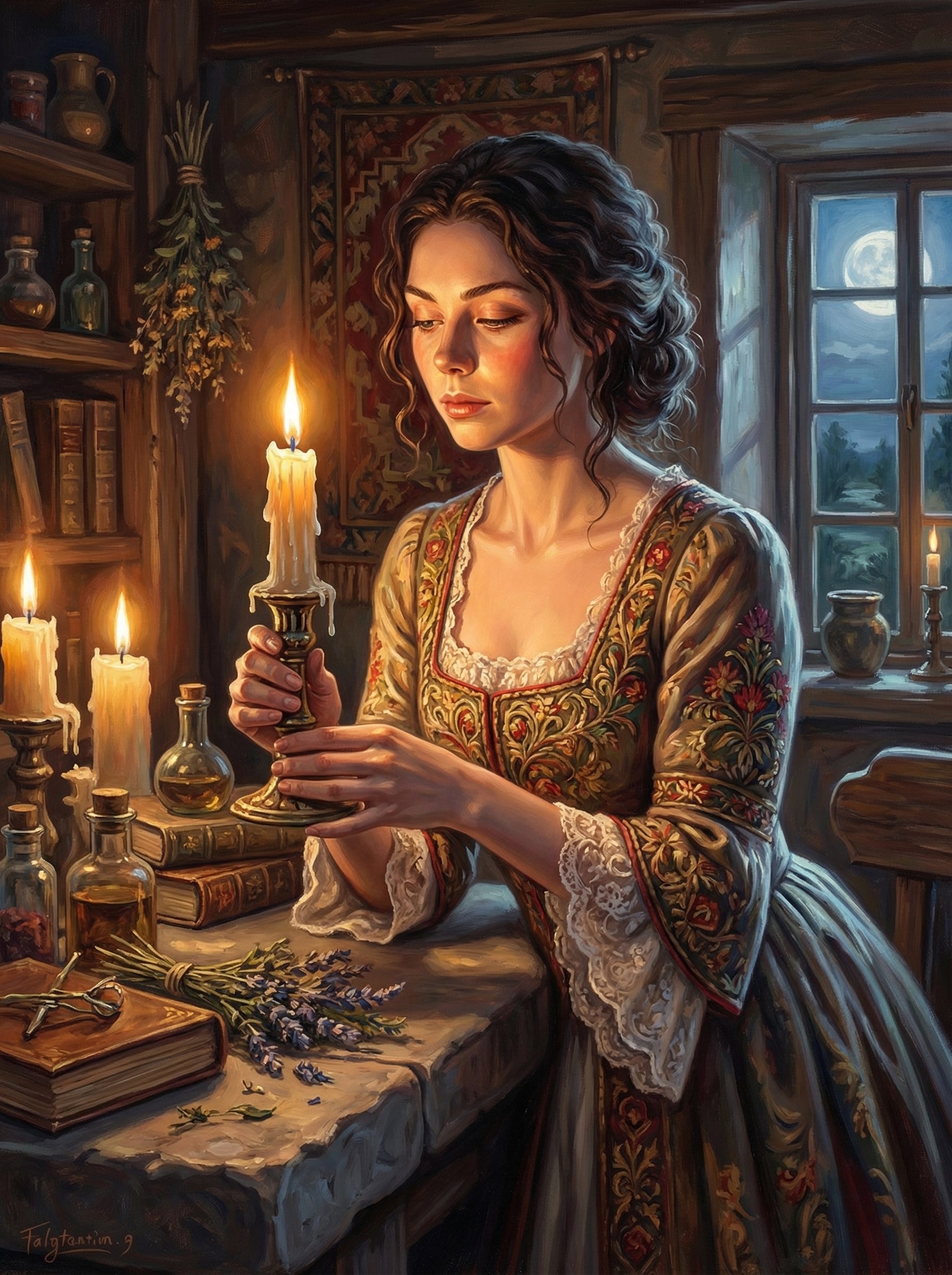 Candlelight Herbal Ritual (Diamond Painting) Diamond Painting kit