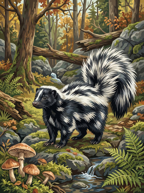 Woodland Skunk by the Stream (Diamond Painting) Diamond Painting kit