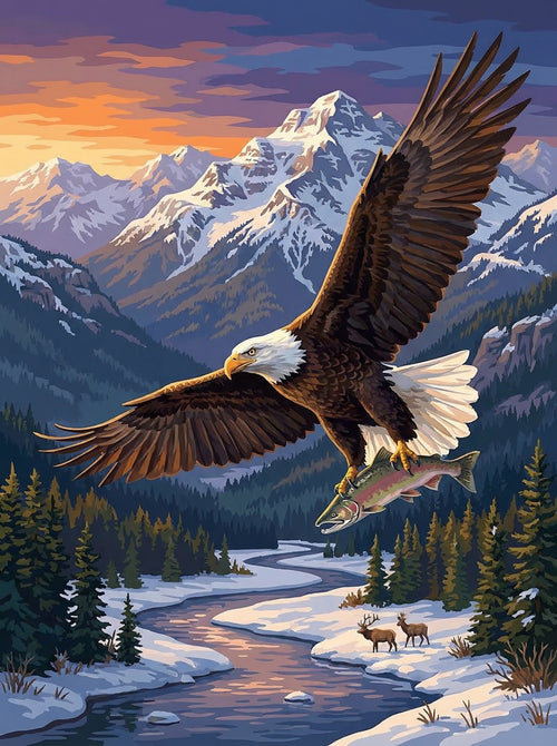 Eagle Over the Mountain Valley (Diamond Painting) Diamond Painting kit