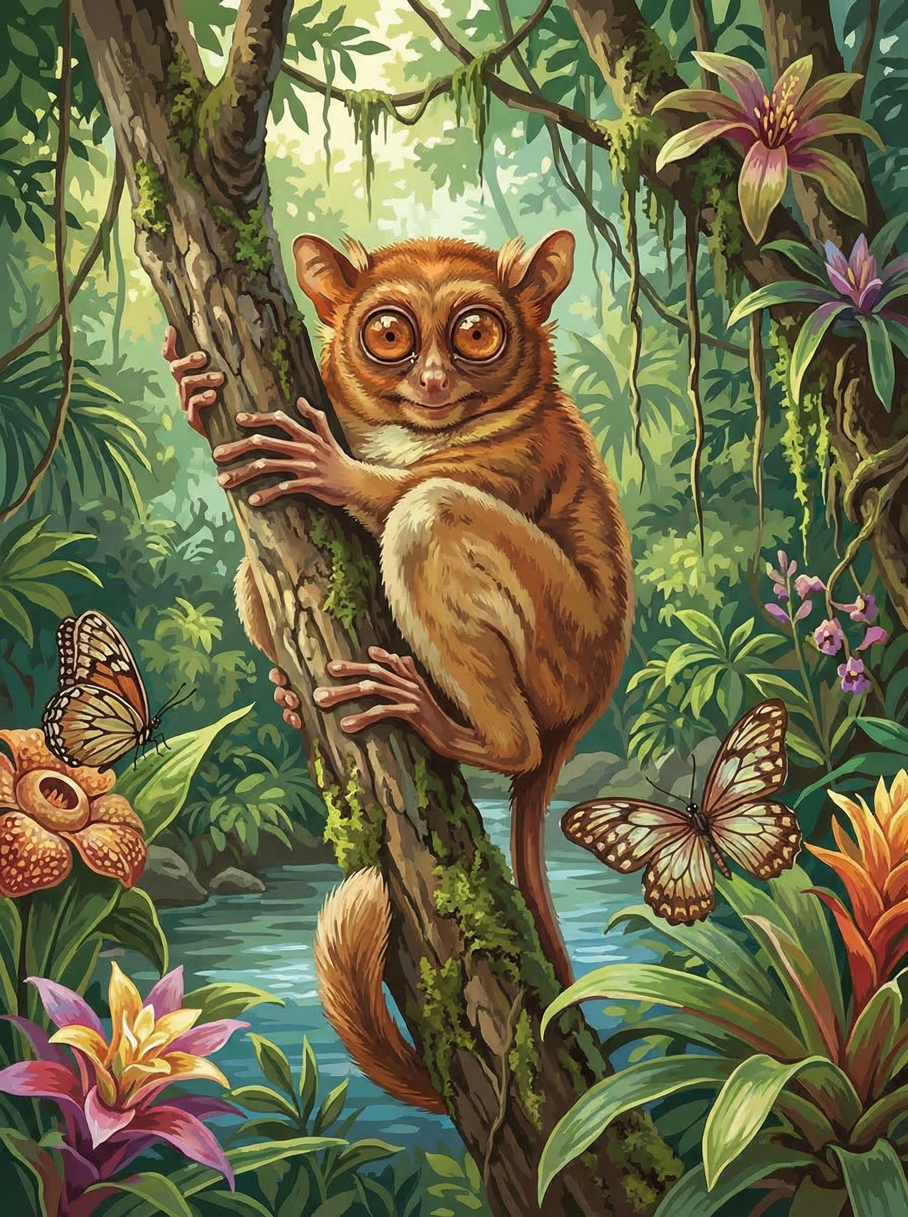 Tarsier of the Rainforest (Diamond Painting) Diamond Painting kit