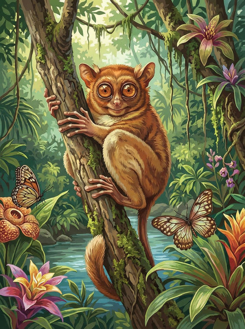 Tarsier of the Rainforest (Diamond Painting) Diamond Painting kit