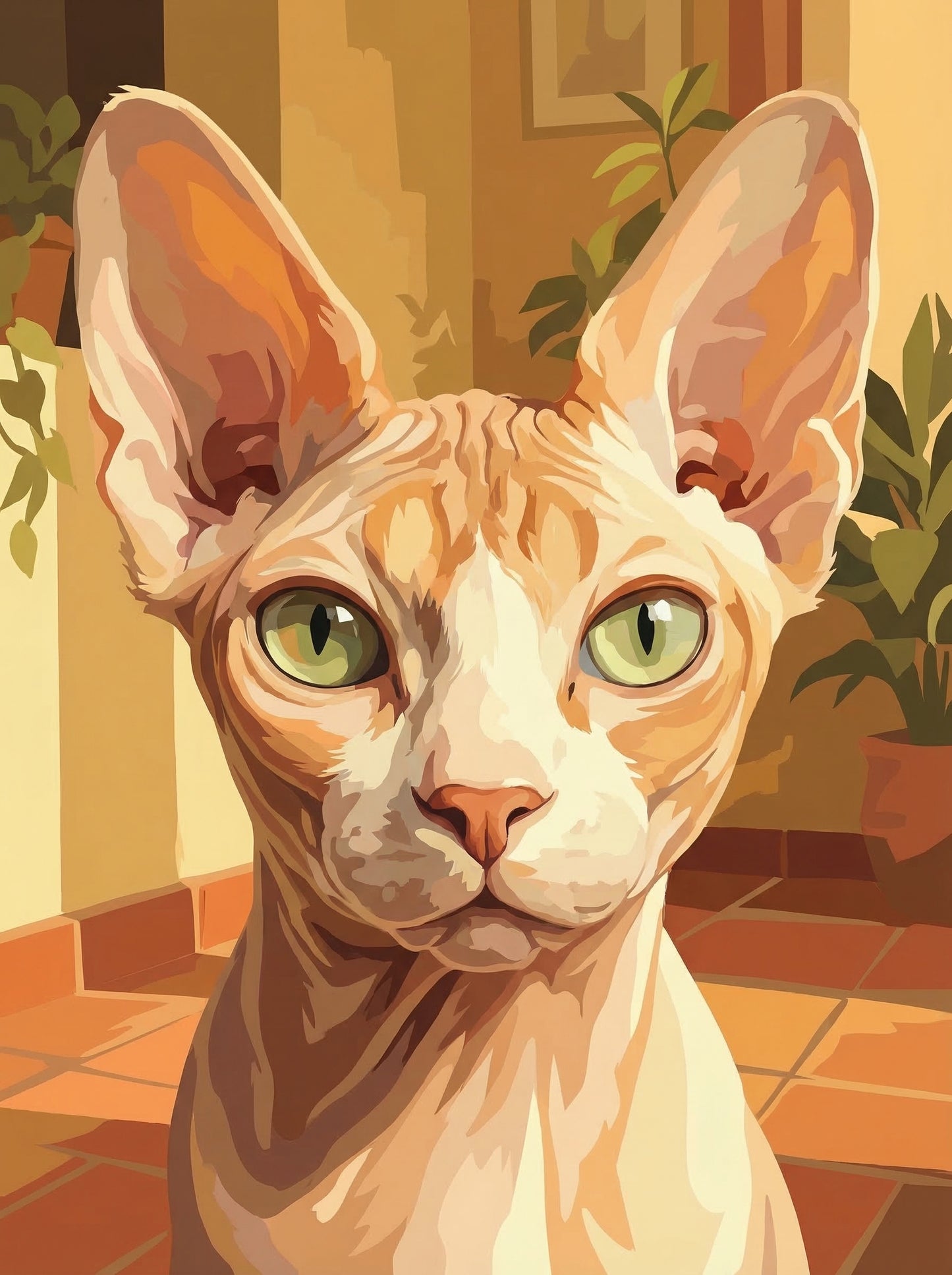 Sunlit Sphynx Portrait (Diamond Painting) Diamond Painting kit