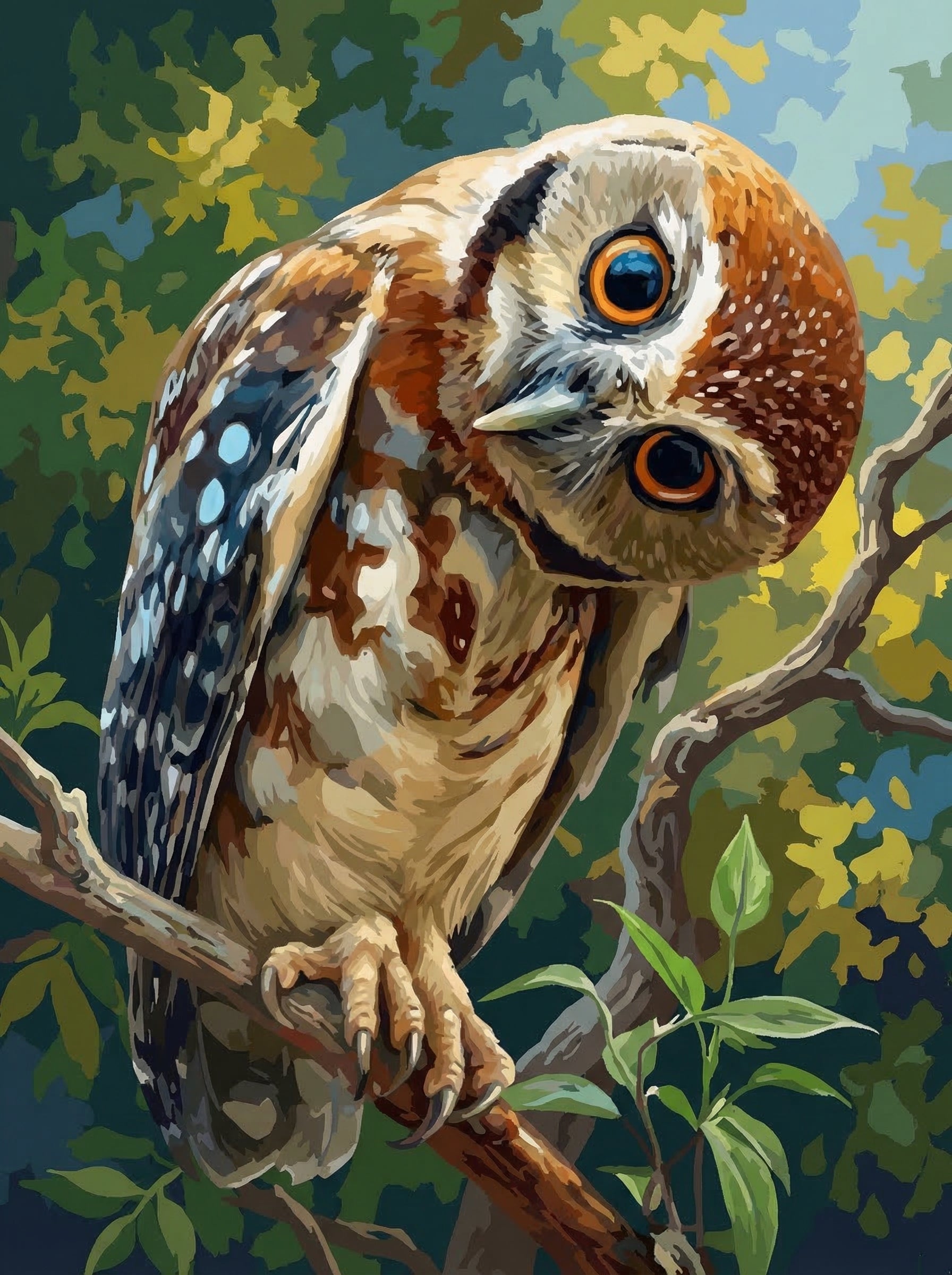 Curious Woodland Owl (Diamond Painting)