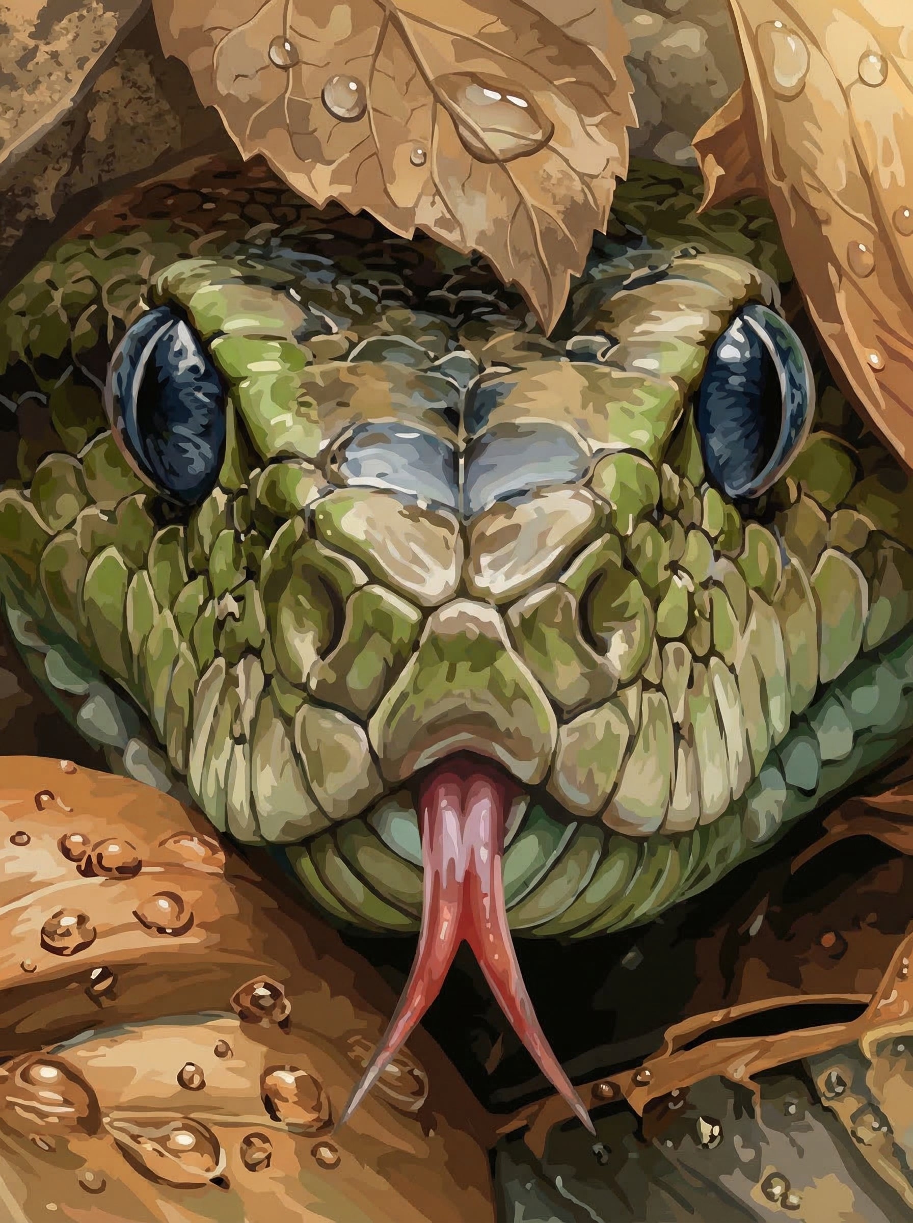 Forest Viper Close-Up (Diamond Painting)