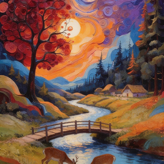 Dreamscape River and Crimson Tree