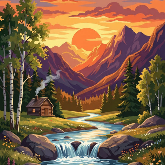 Mountain Stream at Golden Hour