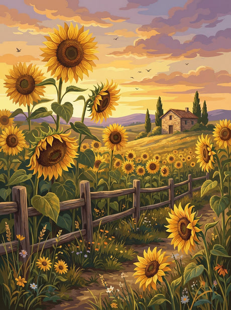Sunflower Country Path (Diamond Painting) Diamond Painting kit