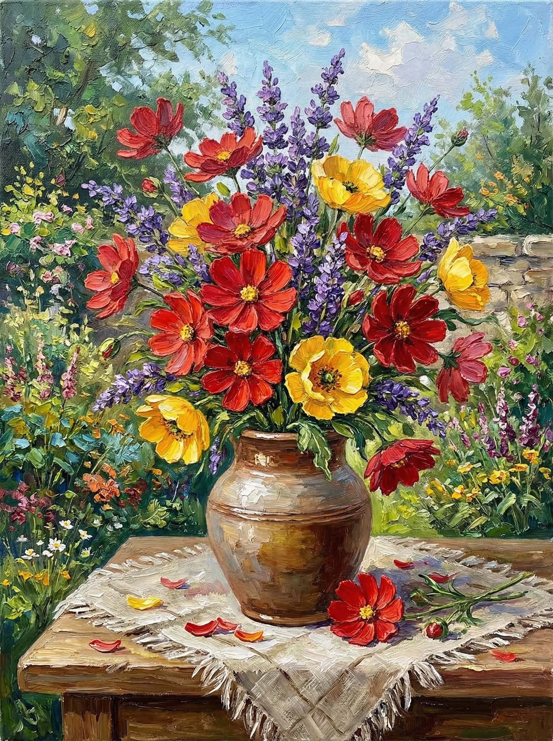 Countryside Wildflower Vase (Diamond Painting)