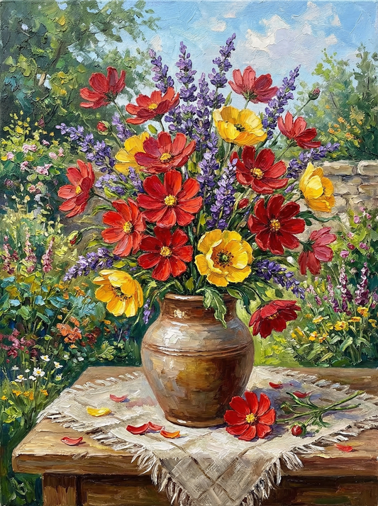 Countryside Wildflower Vase (Diamond Painting)