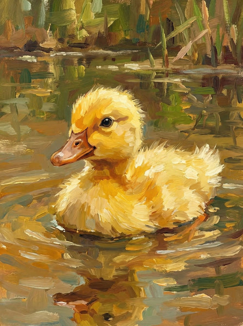 Golden Pond Duckling (Diamond Painting) Diamond Painting kit