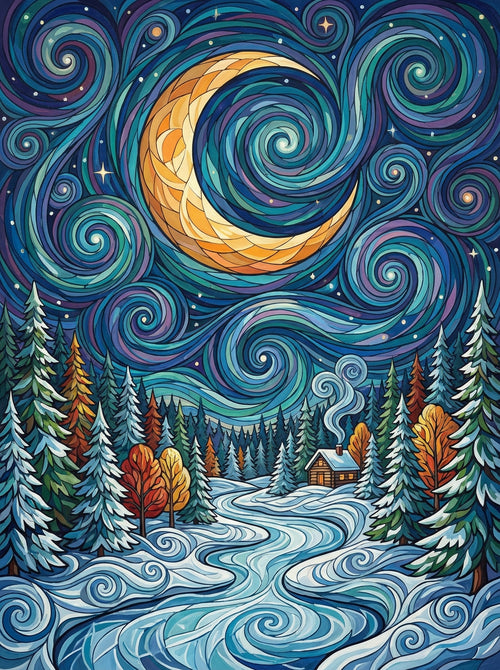 Moonlit Winter Whirl (Diamond Painting)