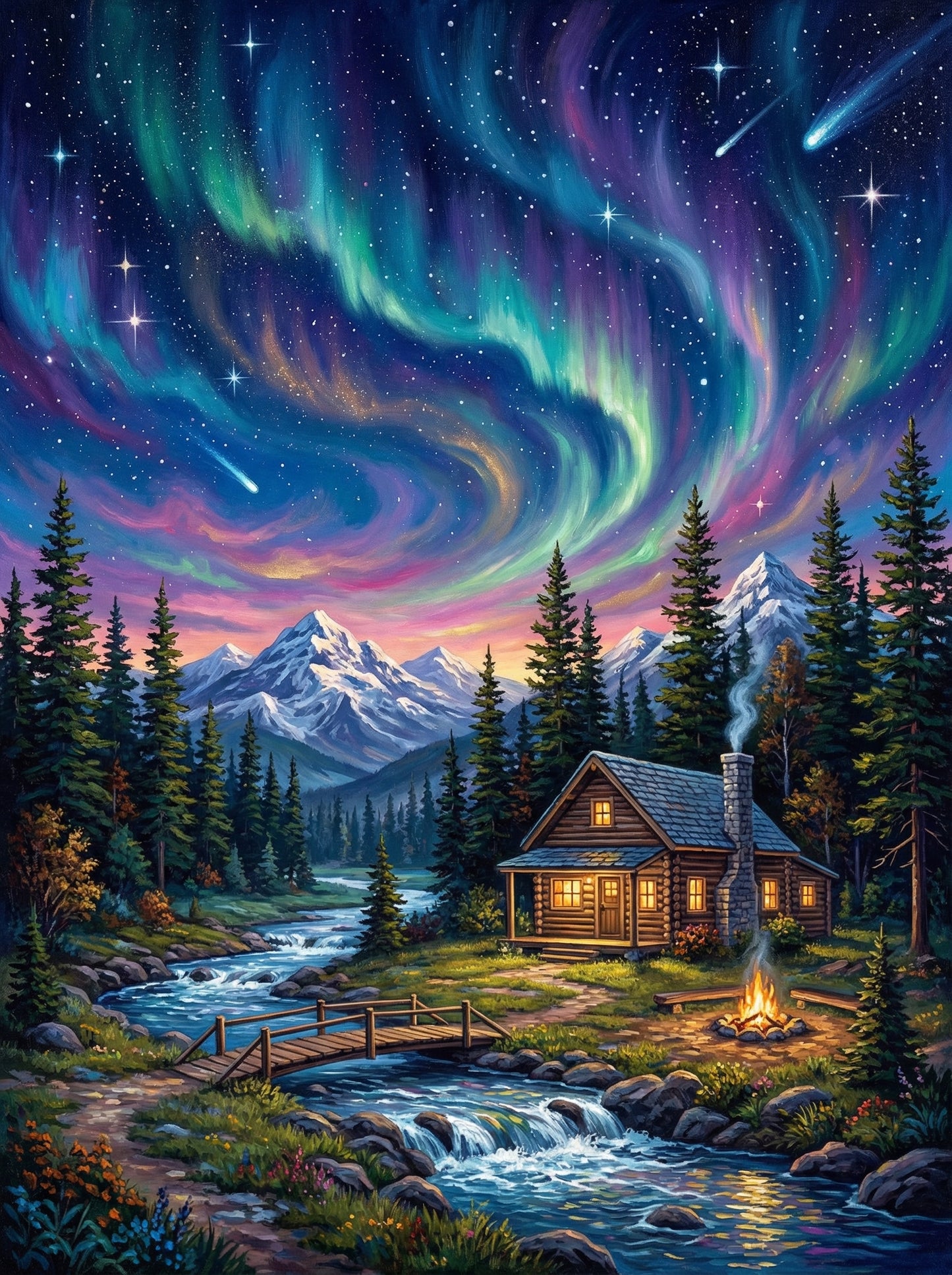 Aurora Cabin Nights (Diamond Painting)
