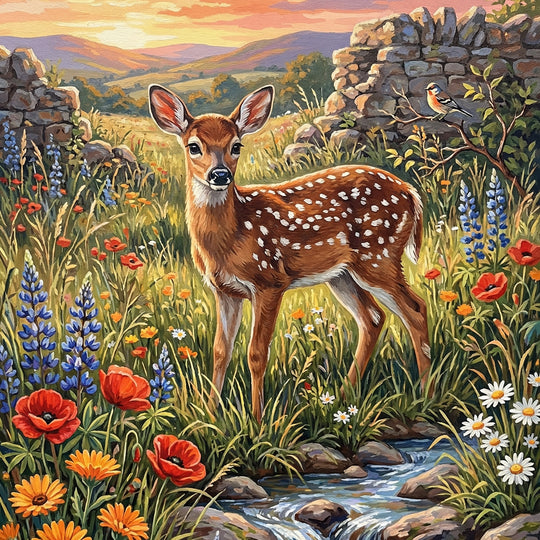 Wildflower Stream Deer