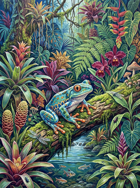 Tropical Jungle Frog (100 Color Diamond Painting) Diamond Painting kit