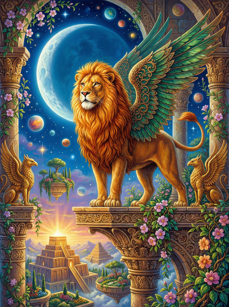 Celestial Winged Lion (100 Color Diamond Painting) Diamond Painting kit