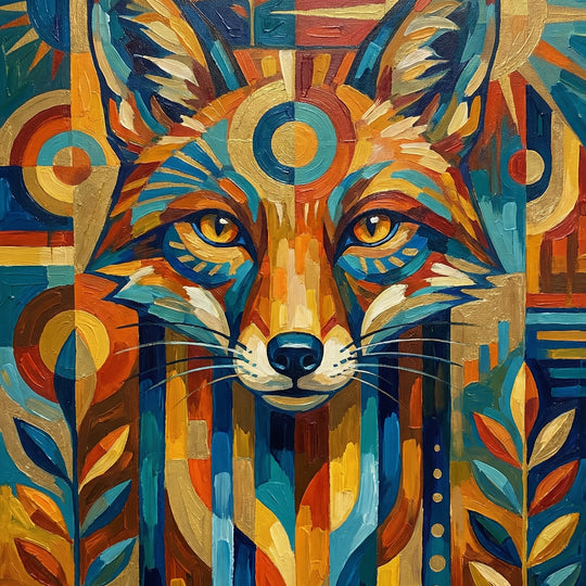 Abstract Sunburst Fox