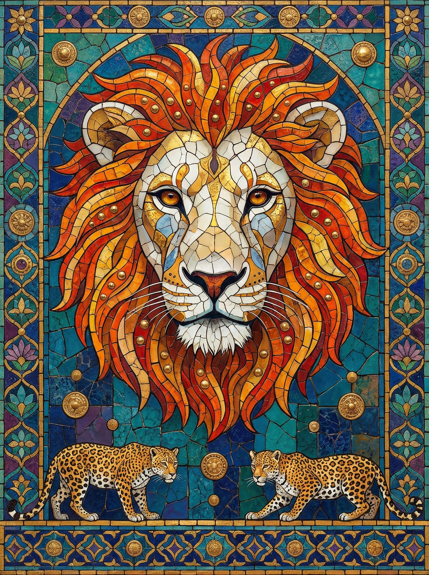 Mosaic King Lion