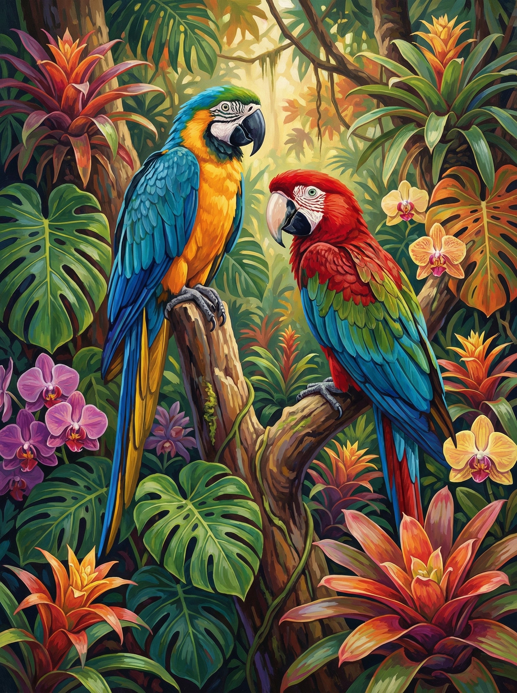 Tropical Parrot Paradise (100 Color Diamond Painting) Diamond Painting kit
