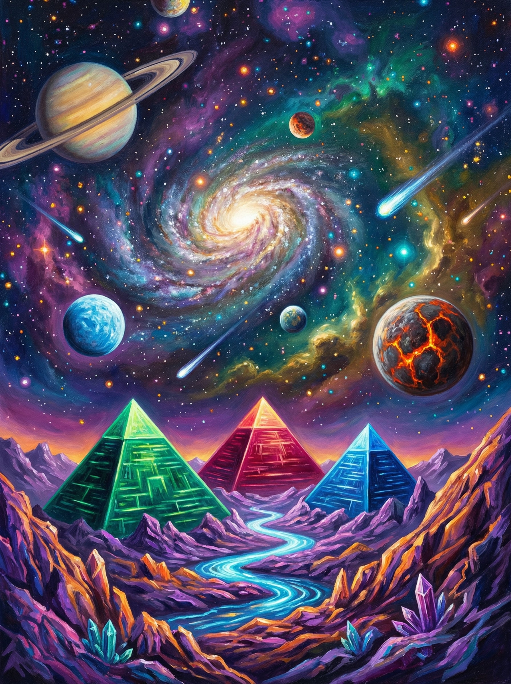 Cosmic Pyramids (Diamond Painting) Diamond Painting kit