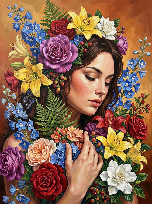 Wildflower Dream Maiden (100 Color Diamond Painting) Diamond Painting kit