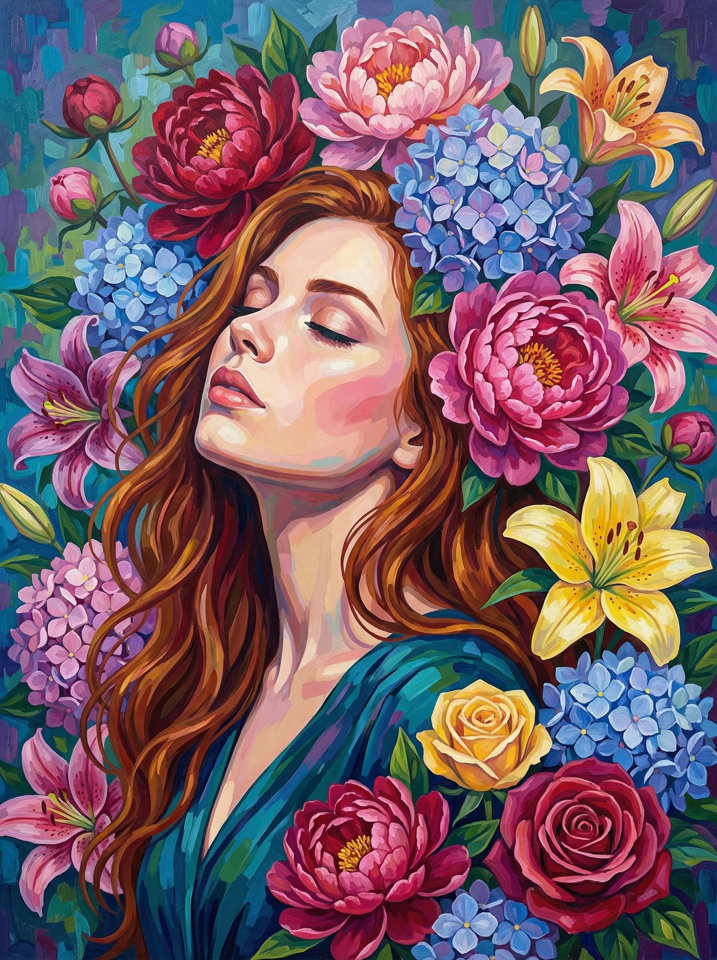 Blooming Reverie (100 Color Diamond Painting) Diamond Painting kit
