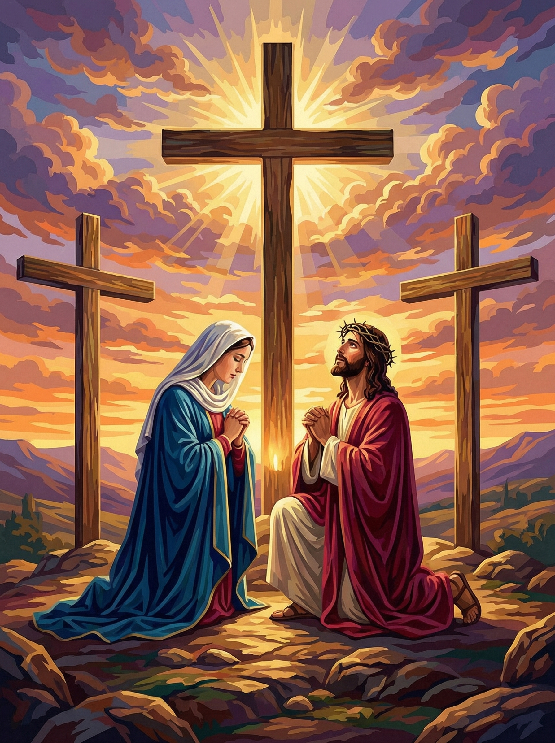Sacred Cross Prayer Moment (Diamond Painting)