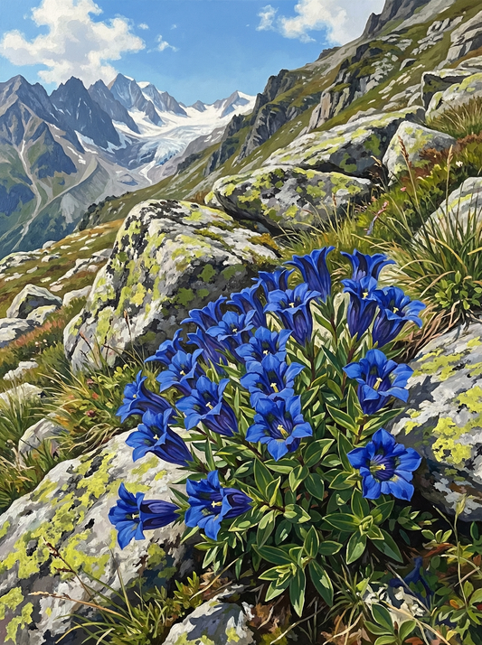 Mountain Bloom Alpine Grace (Diamond Painting)