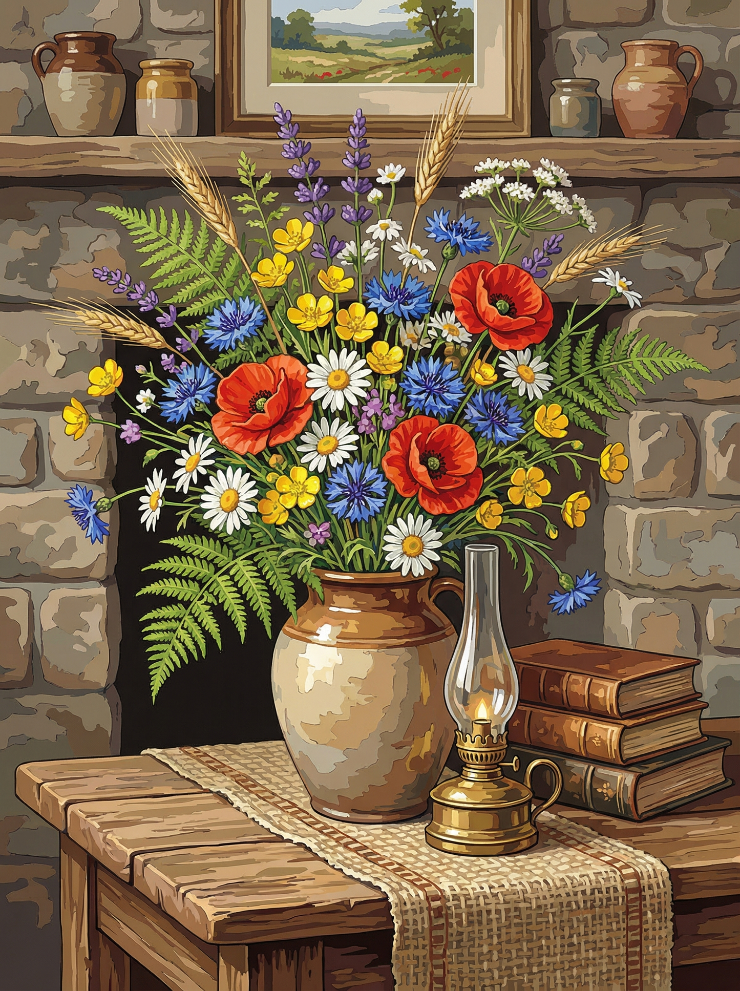 Cottage Hearth Wildflowers (Diamond Painting)