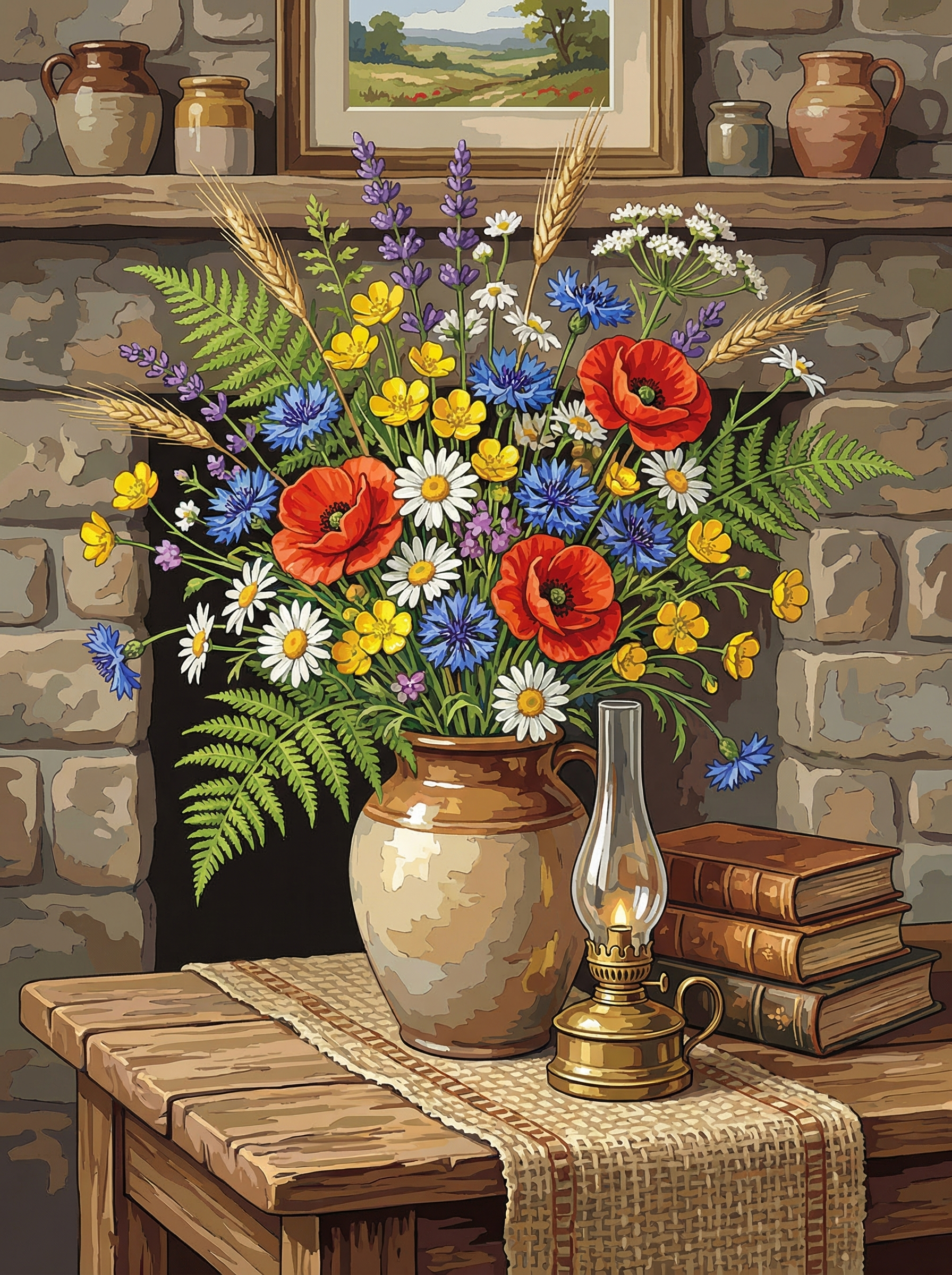 Cottage Hearth Wildflowers (Diamond Painting)